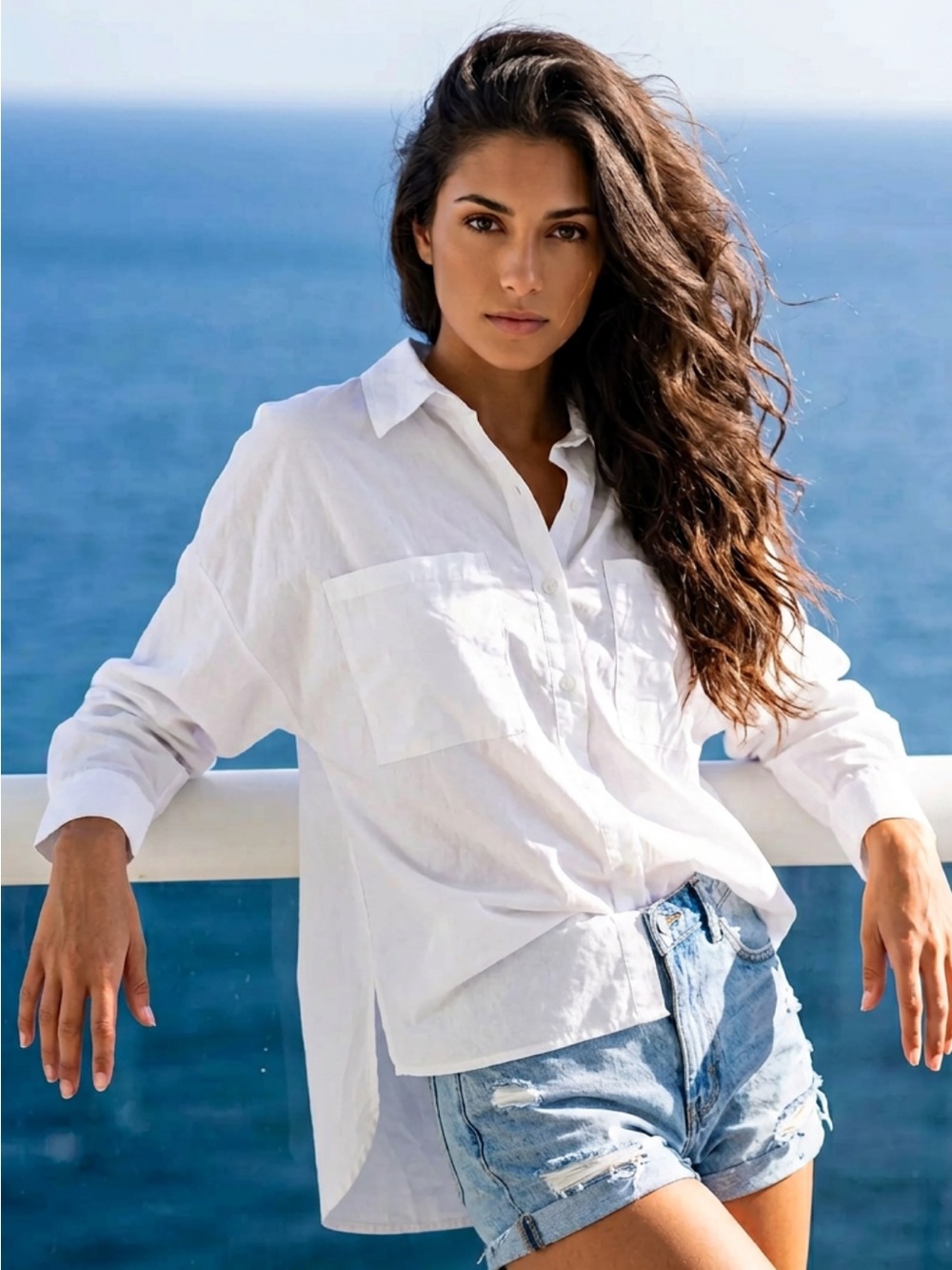 Classic White Button-Down cotton Shirt - Women's Relaxed Shirt